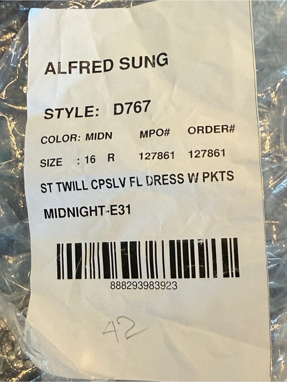 Alfred Sung Midnight Blue Satin A-Line Cap Sleeve Pleated Skirt Dress w/ Pockets - Picture 12 of 14